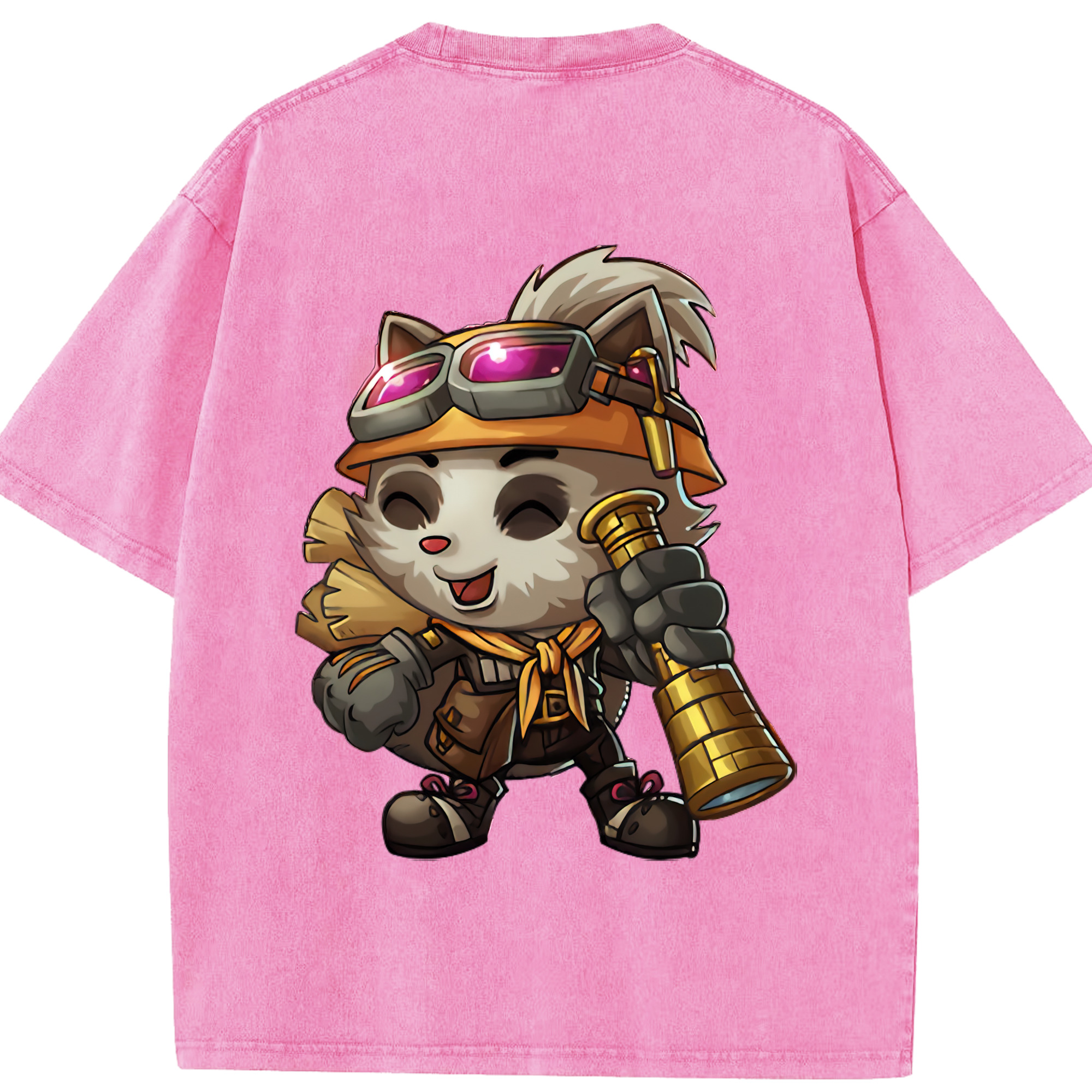 リーグ・オブ・レジェンド League of Legends LOL 綿100% ヴィンテージ風 半袖Tシャツ（背面プリント）